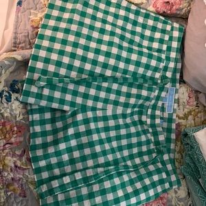 Draper James green gingham shorts